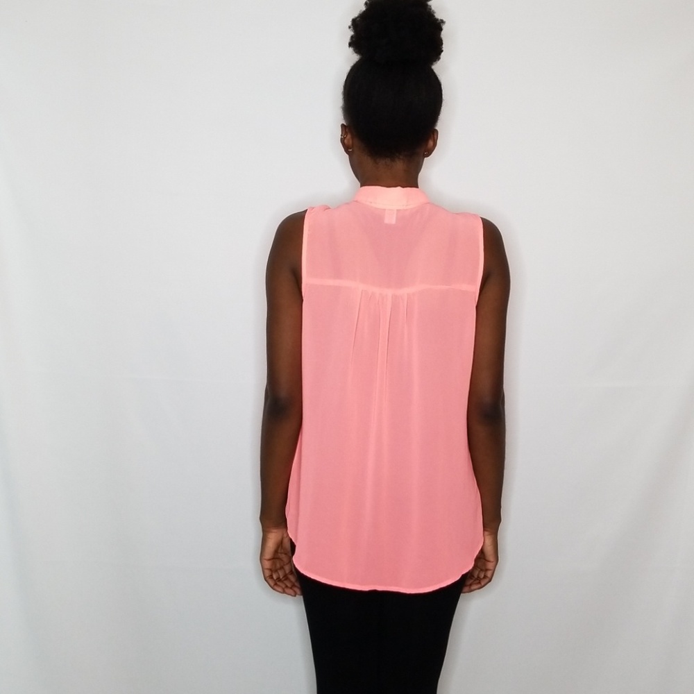 Six Degrees Neon Pink Sleeveless Blouse - Picture 2 of 2